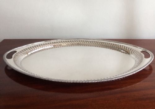 Quality Victorian Solid Silver Tray, 1896