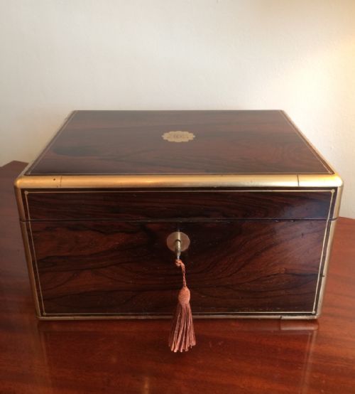 fig 1. Early Victorian Rosewood Ladies Dressing Case or Vanity Box, 1843