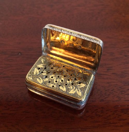 George III Silver Gilt Vinaigrette, John Shaw