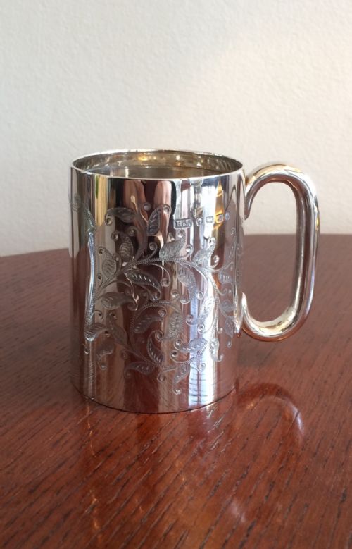 Victorian Silver Christening Cup by Hilliard & Thomason, 1881