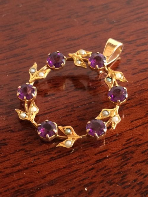 9ct Gold Amethyst Pendant