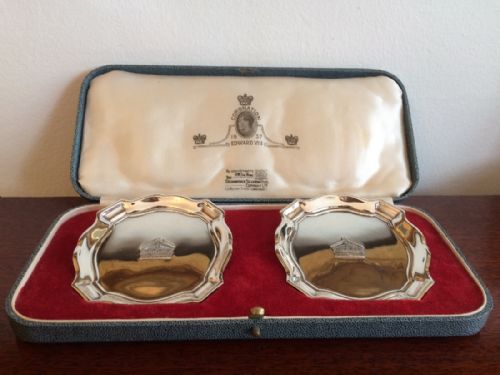 Rare Pair of Solid Silver Edward VIII 1937 Coronation Plates