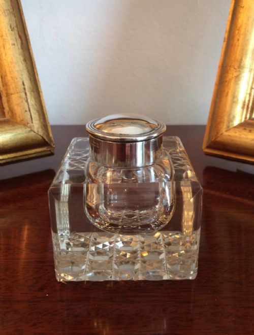 fig 1. Victorian Glass & Silver Inkwell, 1901