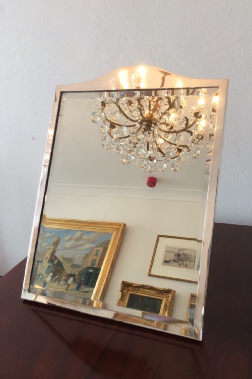 Very Large George V Silver Table Mirror by Walker & Hall