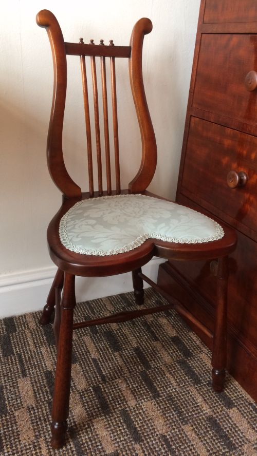 Rare Victorian Mahogany Lyre Chair