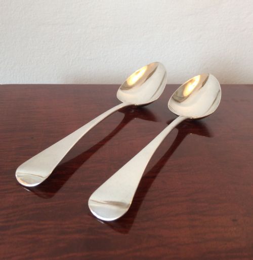 Pair George III Silver Serving Spoons, 1815