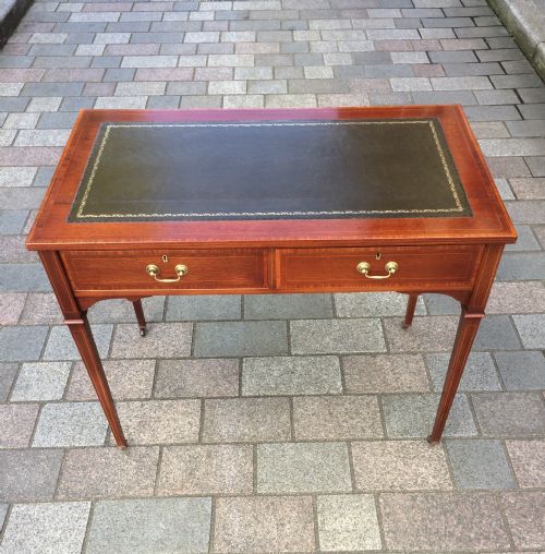 Edwardian Inlaid Mahogany Writing Desk or Lamp Table