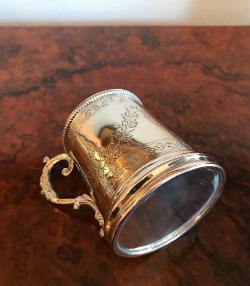 fig 1. Victorian Silver Christening Cup Tankard, 1872, Original Box