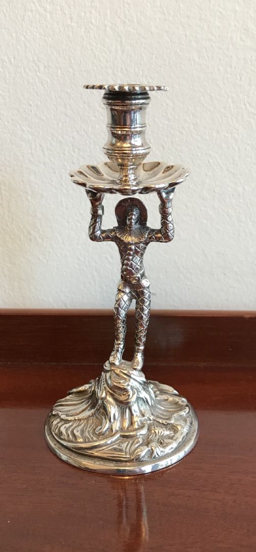 Fabulous George III Silver Harlequin Taperstick, 1761
