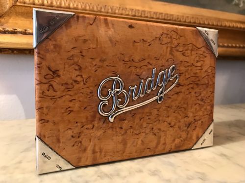 Burr Maple & Silver Bridhe Playing Card Box