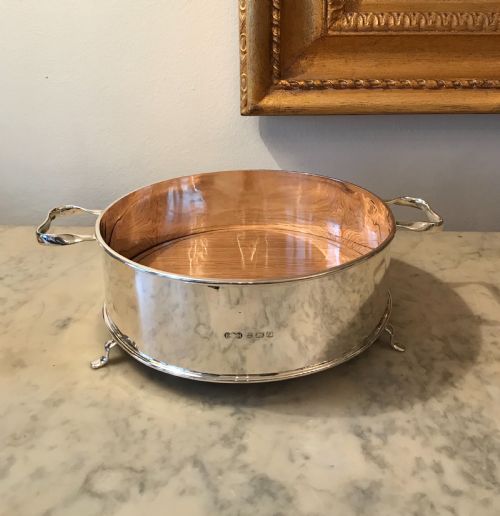 George V Silver & Oak Table Bread Basket