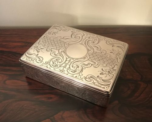 Stunning Victorian Silver Table Snuff Box, 1858
