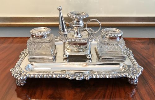 Quality George III Silver Inkstand, 1817