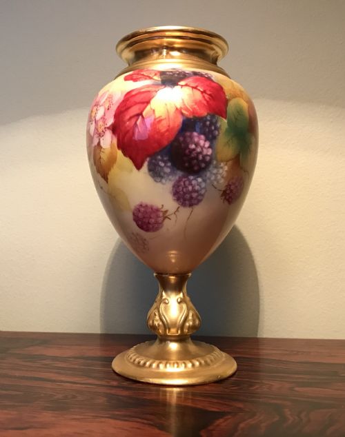 Royal Worcester Hand Painted Vase by Kitty Blake