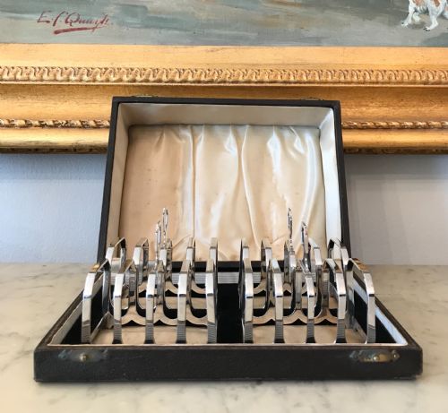 Set of Four Art Deco Solid Silver Toast Racks
