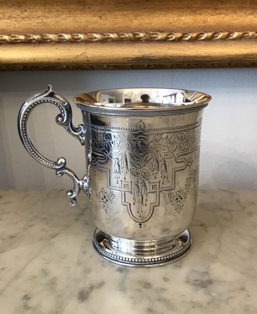 Quality Victorian Silver Mug Tankard