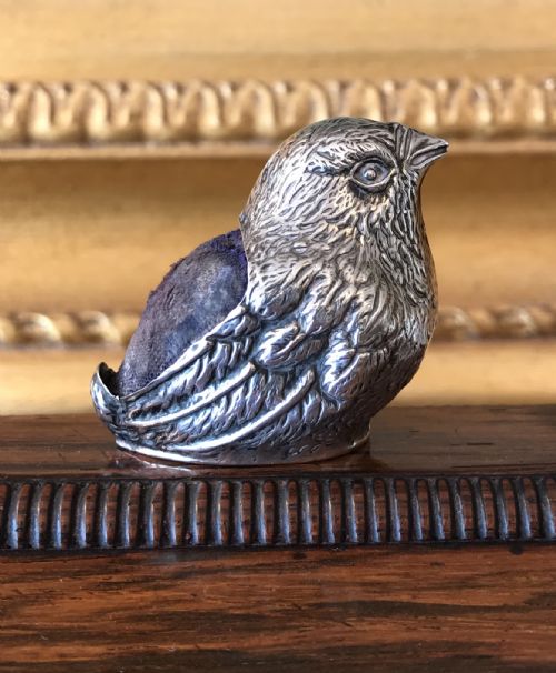 Edwardian Silver Chick Pin Cushion