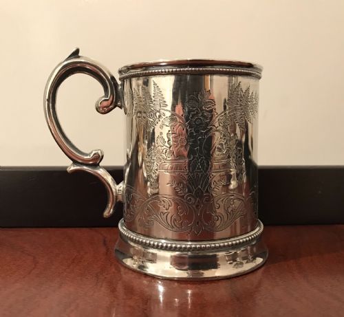 Quality Victorian Silver Mug Tankard, 1869