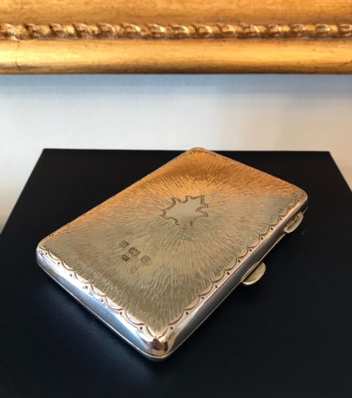 Stunning Edwardian Solid Silver Card Case Aide Memoire