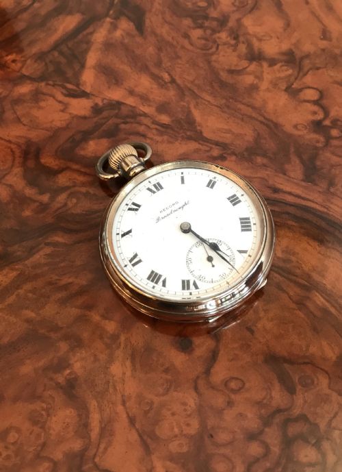 1920 Record Dreadnaught Gold Plated Pocket Watch