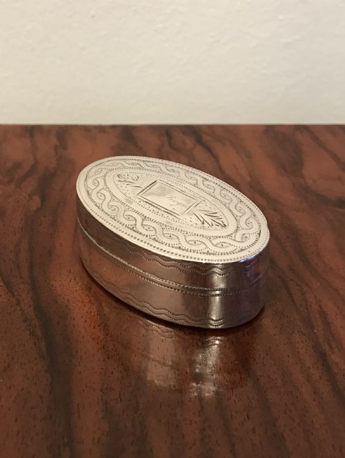 fig 1. George III silver nutmeg grater by Joseph Wilmore, hallmarked Birmingham 1806