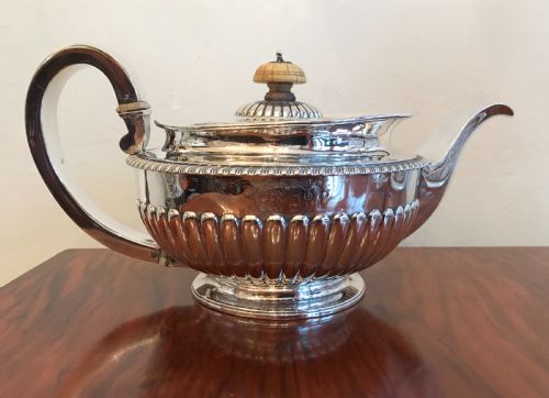 George III Silver Teapot by William Burwash, Hallmarked London 1813