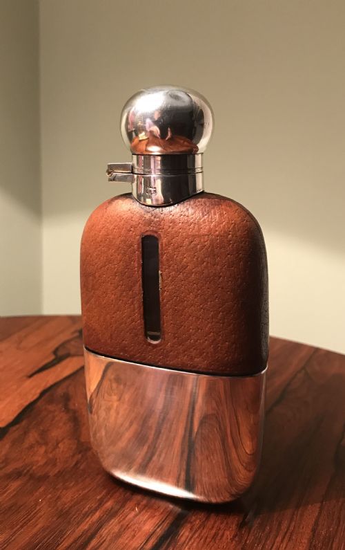 Victorian Silvered Hip Flask by James Dixon & Sons