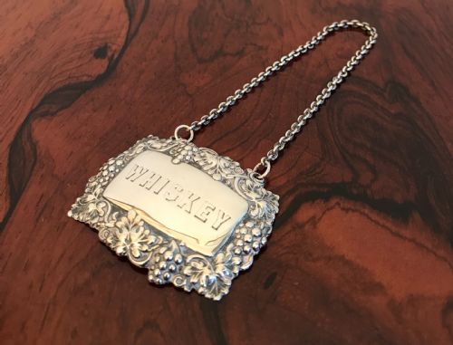 Victorian Silver Whiskey Label