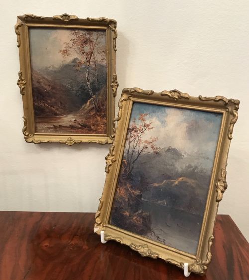 fig 1. Pair of Victorian Oil Paintings by Samuel Barnes