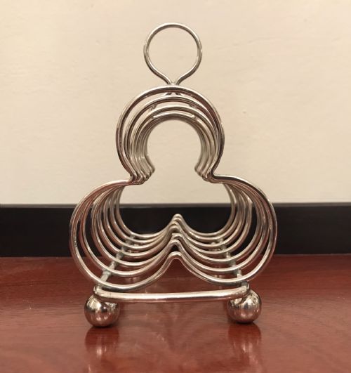 Rare Victorian Silver Clover Toast Rack by Hukin & Heath
