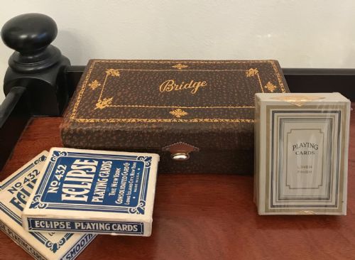 George V Silver Mounted Bridge Box & Cards