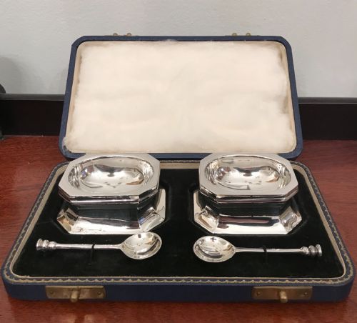 Quality Pair of Georgian Style Trencher Salts, Chester