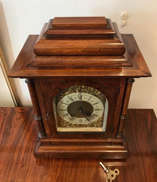 fig 2. Edwardian Walnut Bracket Clock by Lenzkirch