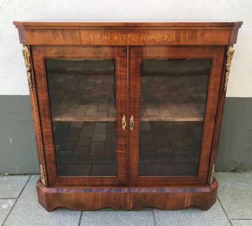 Victorian Walnut Pier Display Cabinet