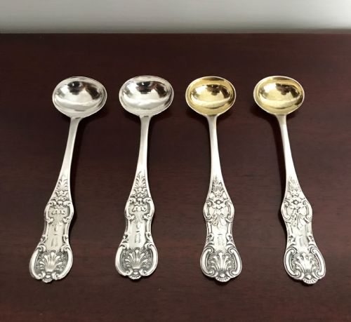 Set of 4 Victorian Scottish Silver Salt Spoons