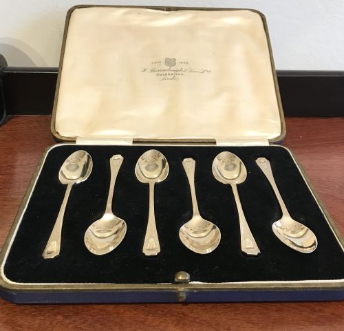 Set of Art Deco Silver Teaspoons