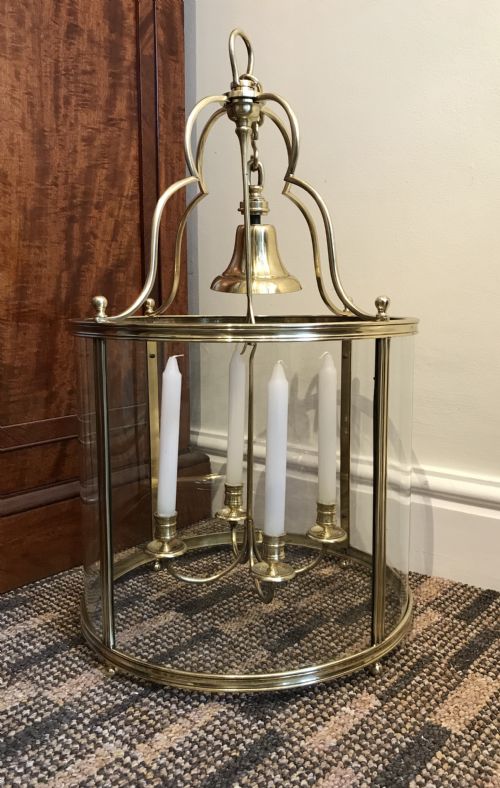 Large Early 20th Century Brass Hall Lantern