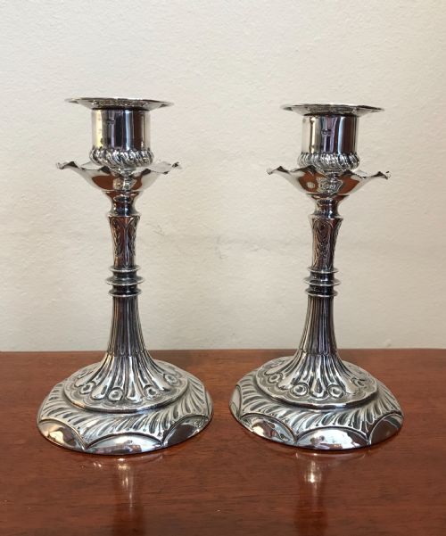 Pair Victorian Silver Candlesticks