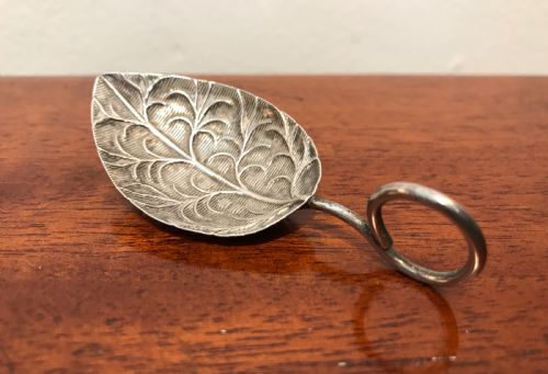 Rare George III Silver Leaf Caddy Spoon