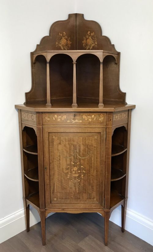 Edwardian Sheraton Revival Corner Cupboard