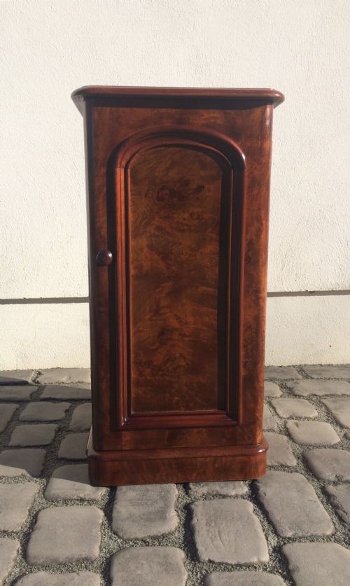 Victorian Burr Walnut Bedside Cabinet