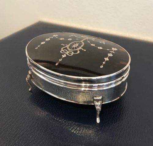Quality George V Silver & Tortoiseshell Jewellery Box