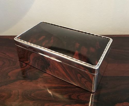 George V Silver Tortoiseshell Box, Hallmarked Birmingham 1929