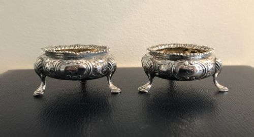 Good Pair of Victorian Silver Salts, 1865