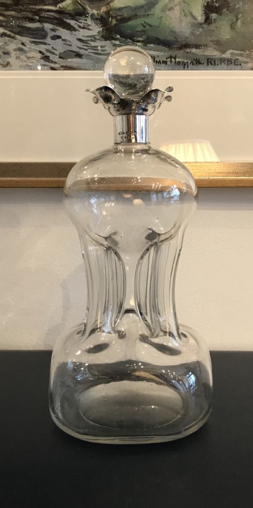 George V Silver Collar Glug Glug Decanter