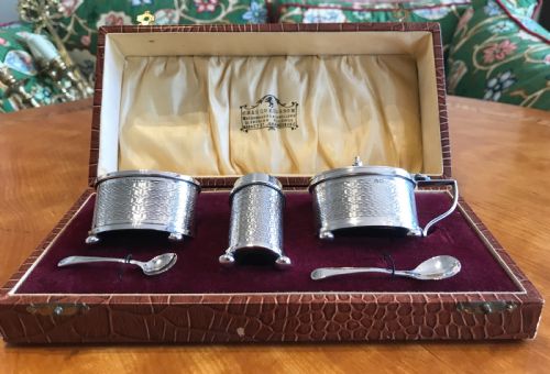 Art Deco Solid Silver Cruet Set