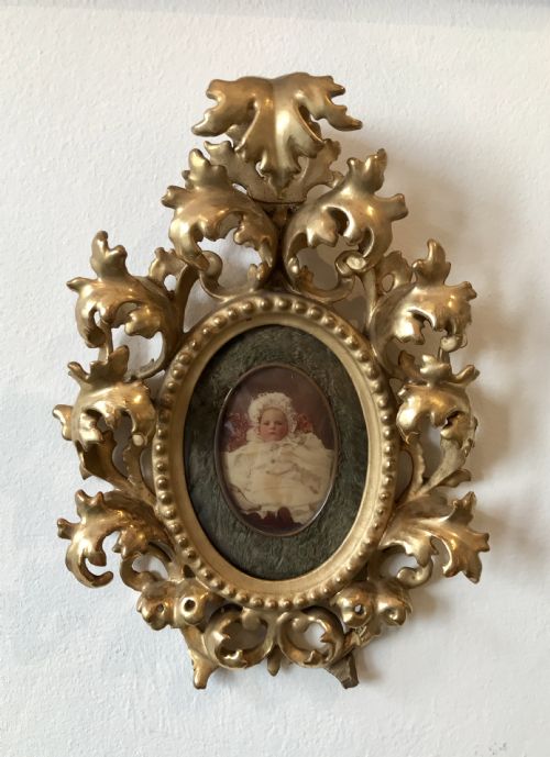 Attractive Crystoleum in Fine Giltwood Frame