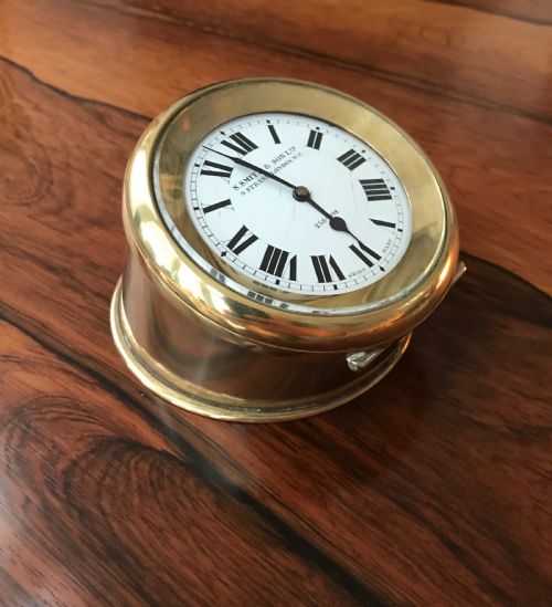 Rare Edwardian Brass Smiths Car Clock, C1913