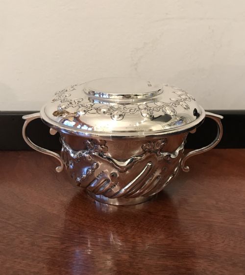 Fabulous Victorian Silver Porringer, 1898