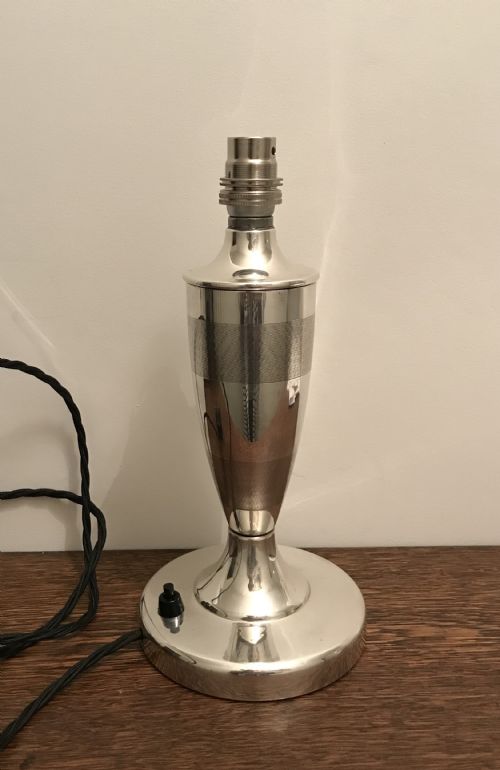 Rare Solid Silver Art Deco Table Lamp